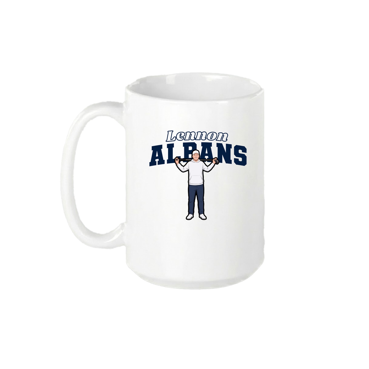 15oz Coffee Mug — Name Arch in White