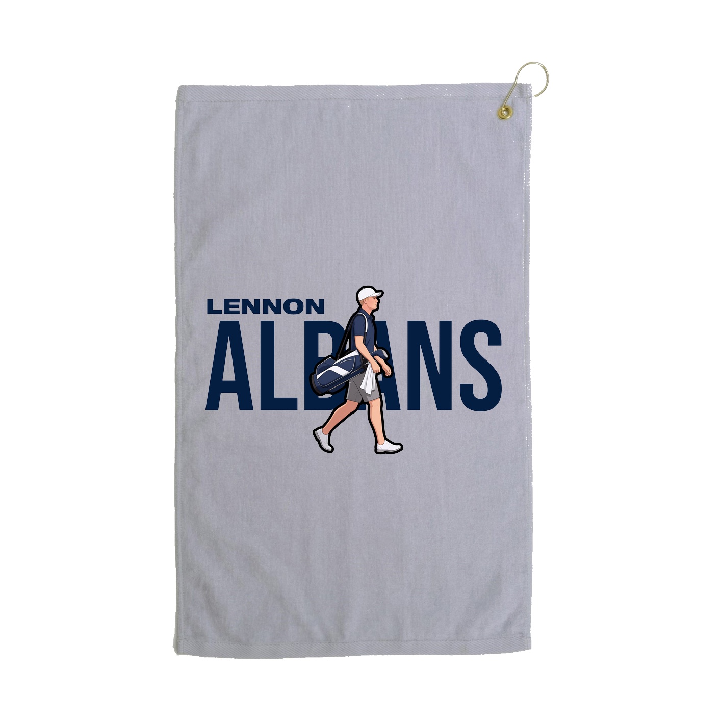Golf Towel — Player Name in Grey