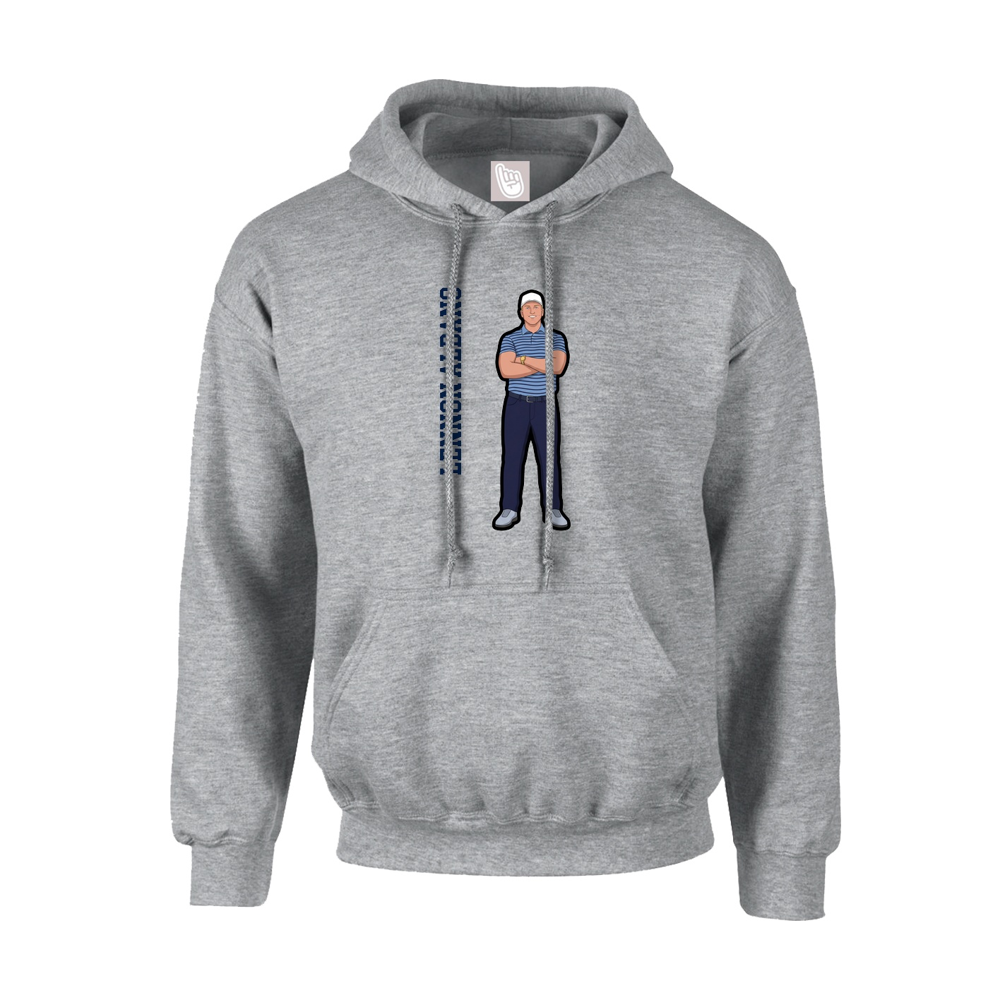 Youth Hoodie — Name Vertical in Grey