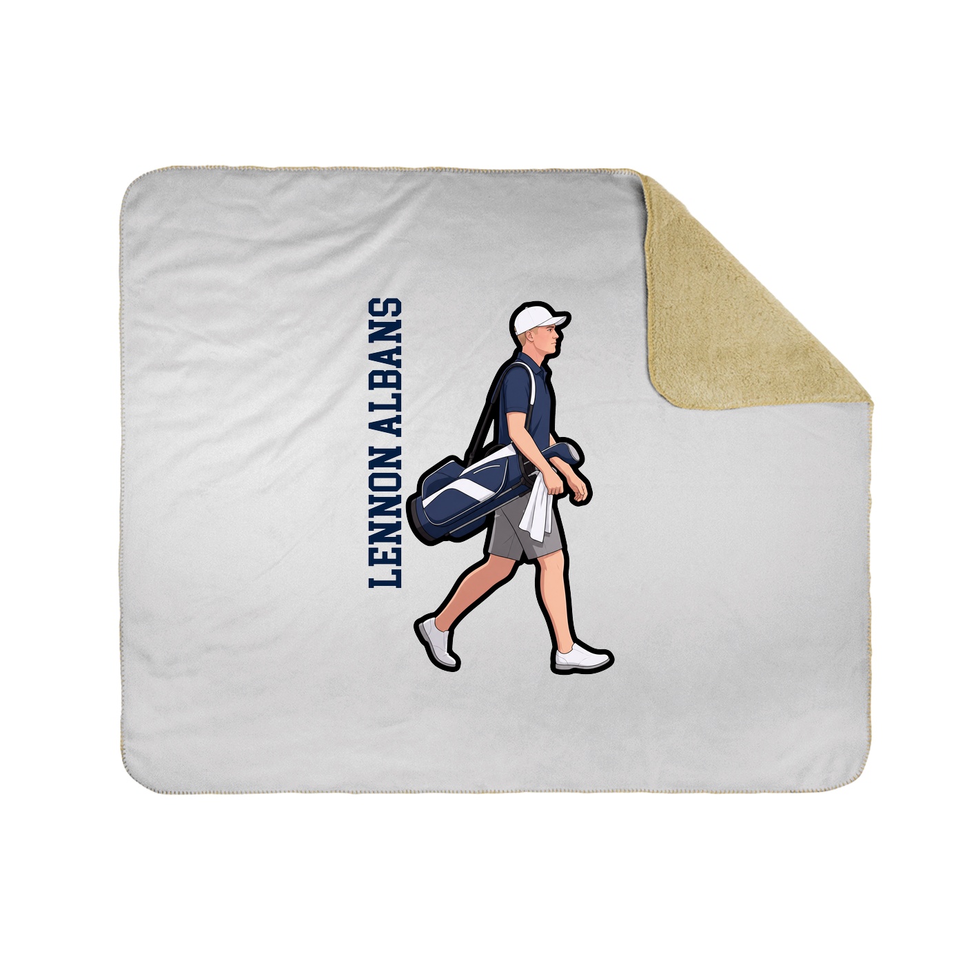 Throw Blanket — Name Vertical in White