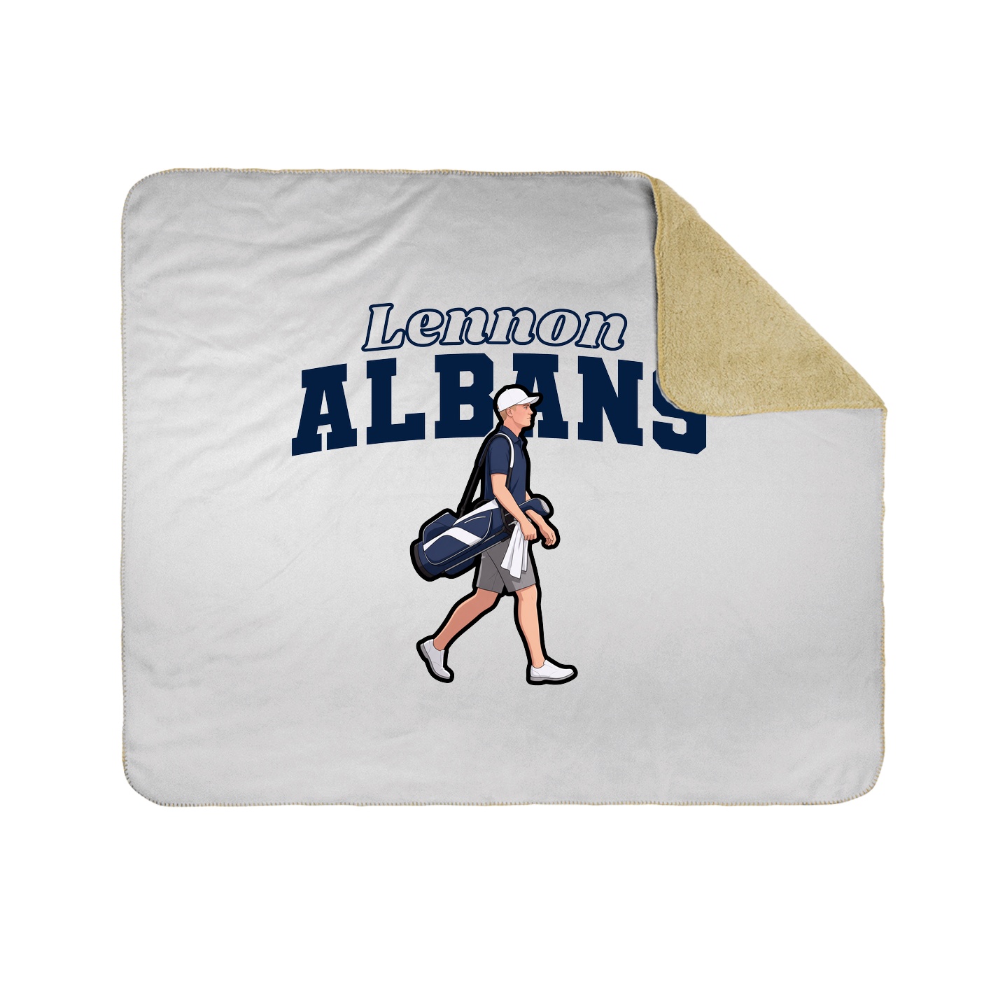 Throw Blanket — Name Arch in White