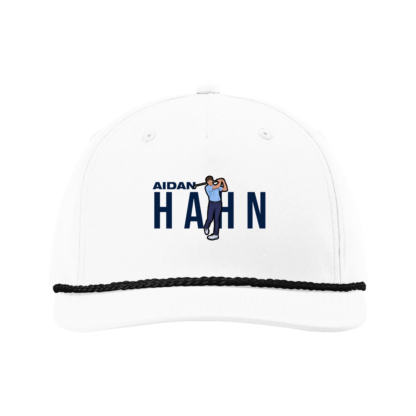 Five-Panel Classic Rope Cap — Player Name in White