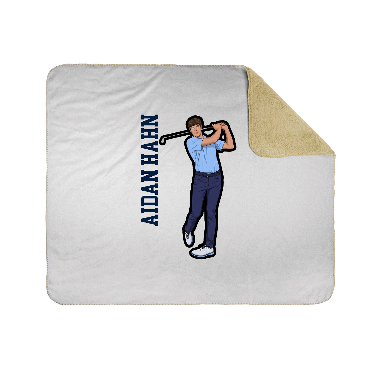Throw Blanket — Name Vertical in White