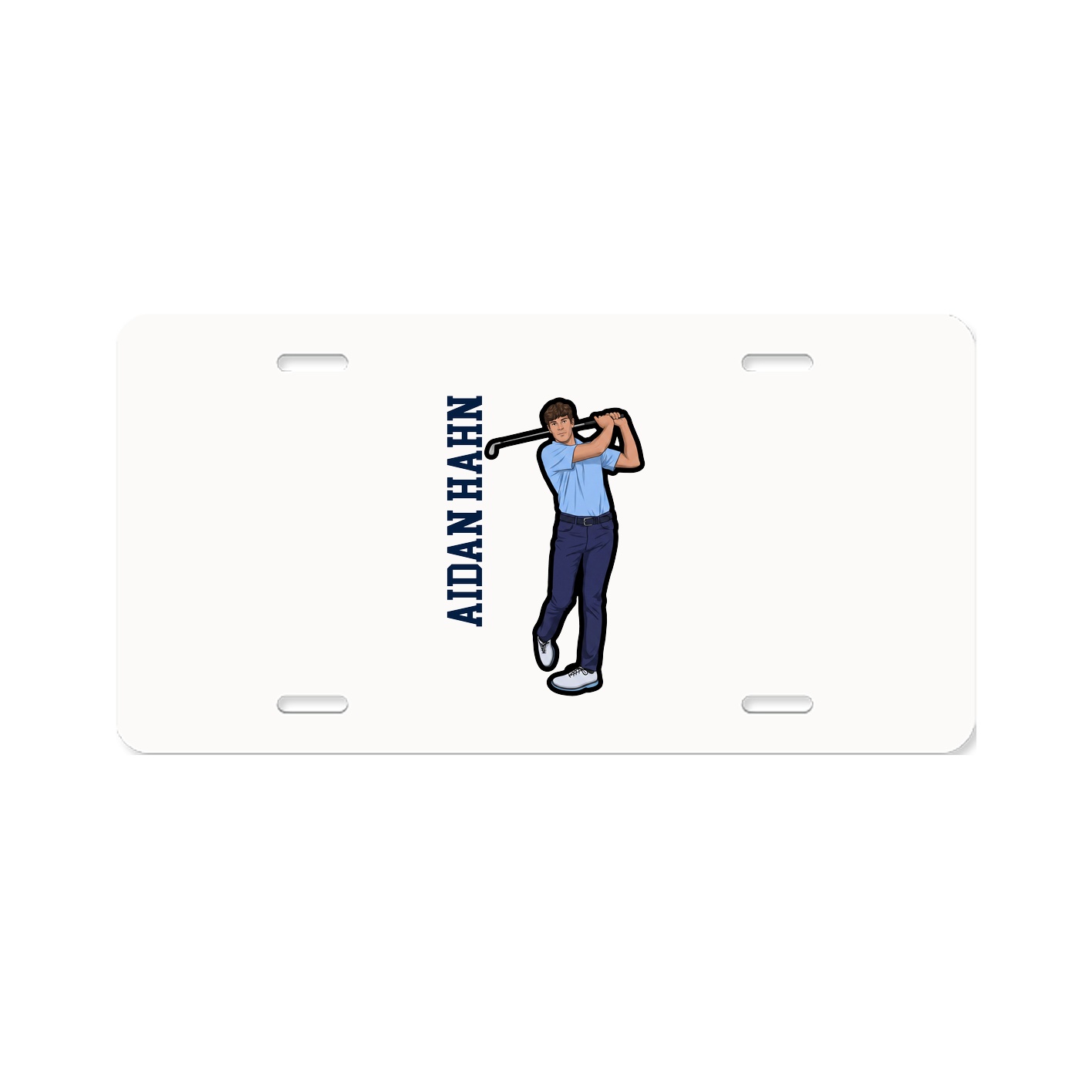 License Plate — Name Vertical in Classic