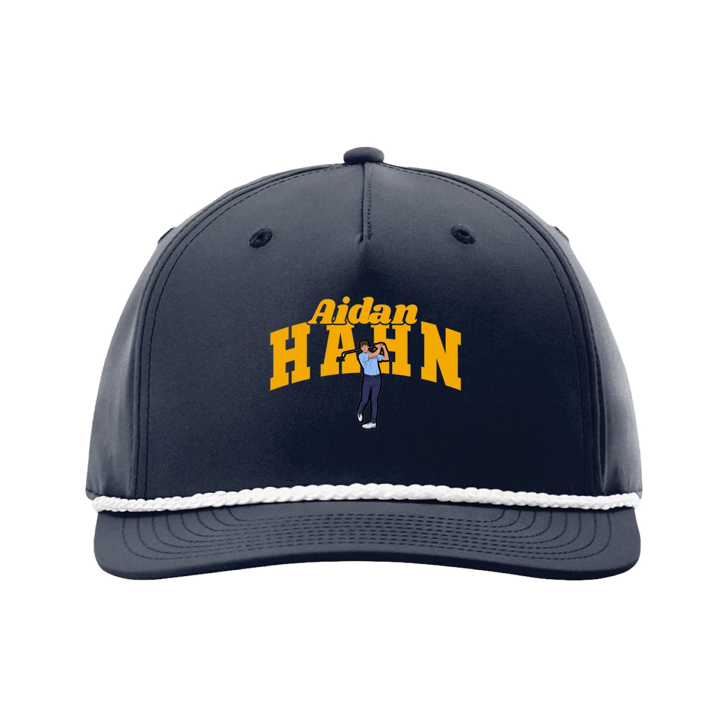 Five-Panel Classic Rope Cap — Signature Arch in Navy