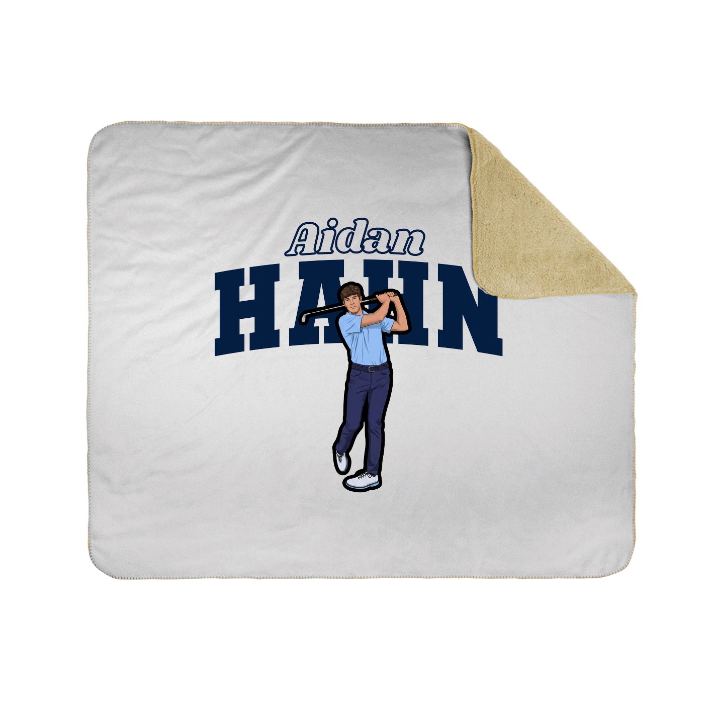 Throw Blanket — Name Arch in White