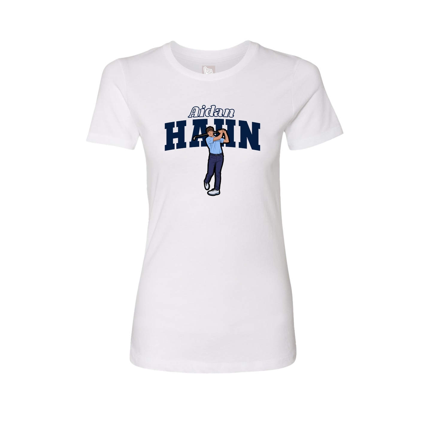 Womens Tee — Name Arch in White