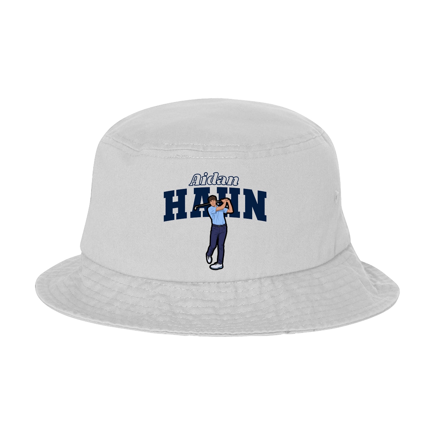 Bucket Cap — Name Arch in White
