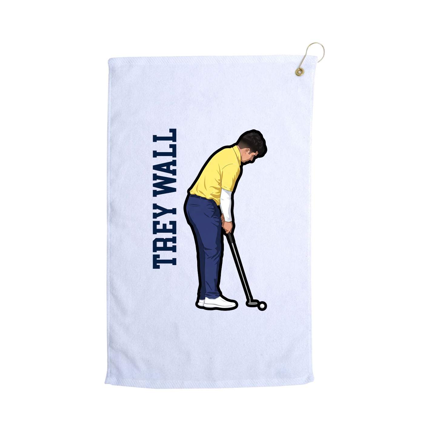 Golf Towel — Name Vertical in White