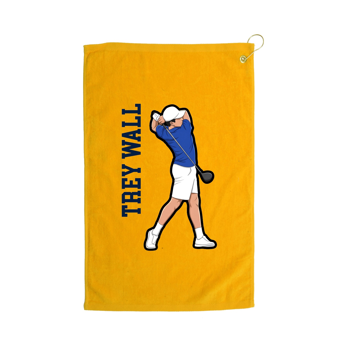 Golf Towel — Name Vertical in Gold