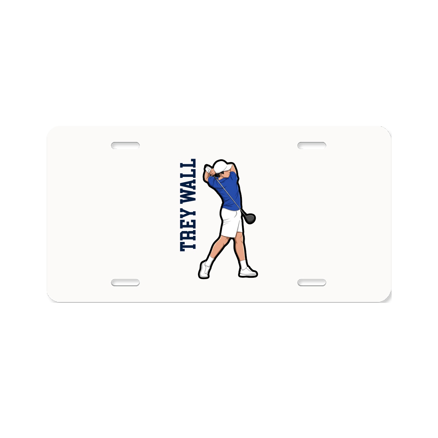 License Plate — Name Vertical in Classic