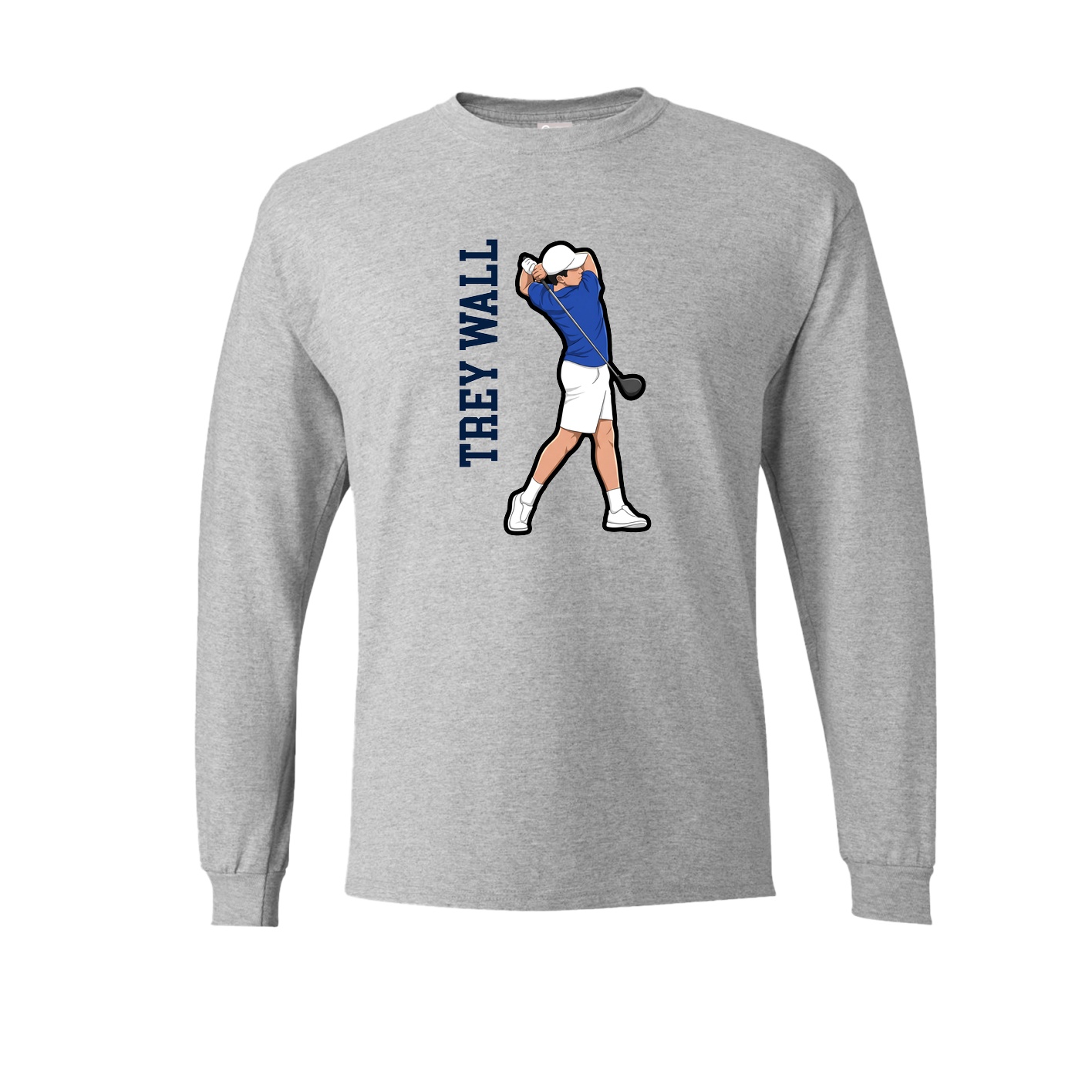 Long Sleeve Tee — Name Vertical in Grey