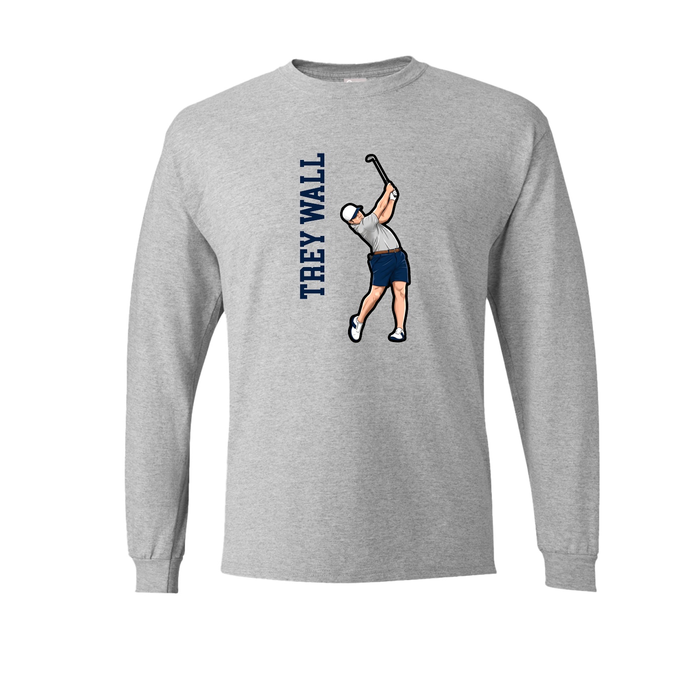 Long Sleeve Tee — Name Vertical in Grey