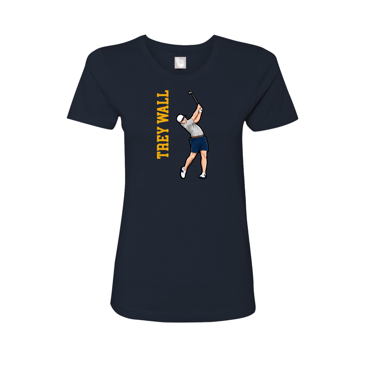 Womens Tee — Name Vertical in Navy