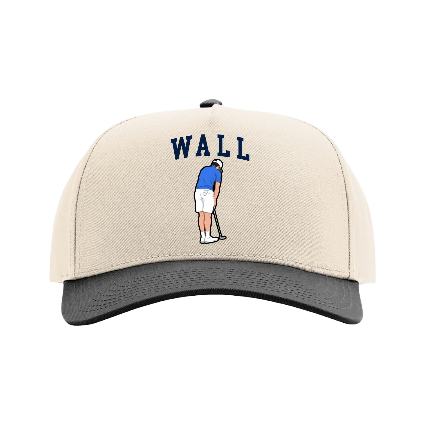 Full Fabric Five-Panel Champ Cap — Shirsey in Cream/Black