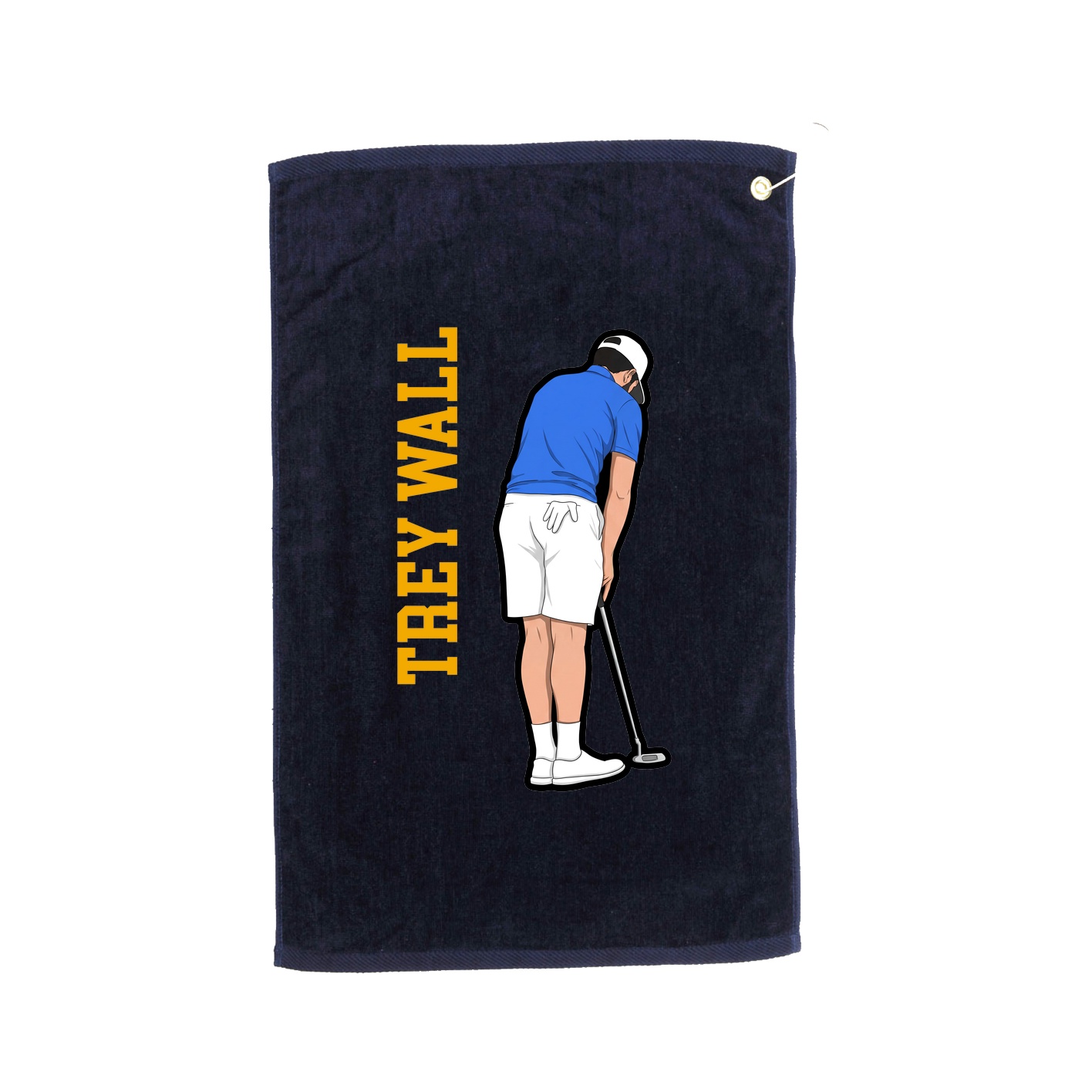 Golf Towel — Name Vertical in Navy