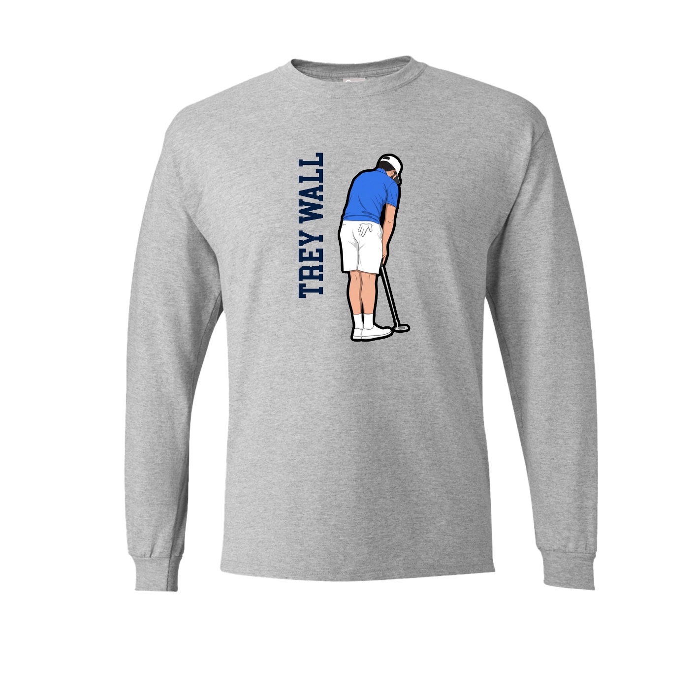 Long Sleeve Tee — Name Vertical in Grey