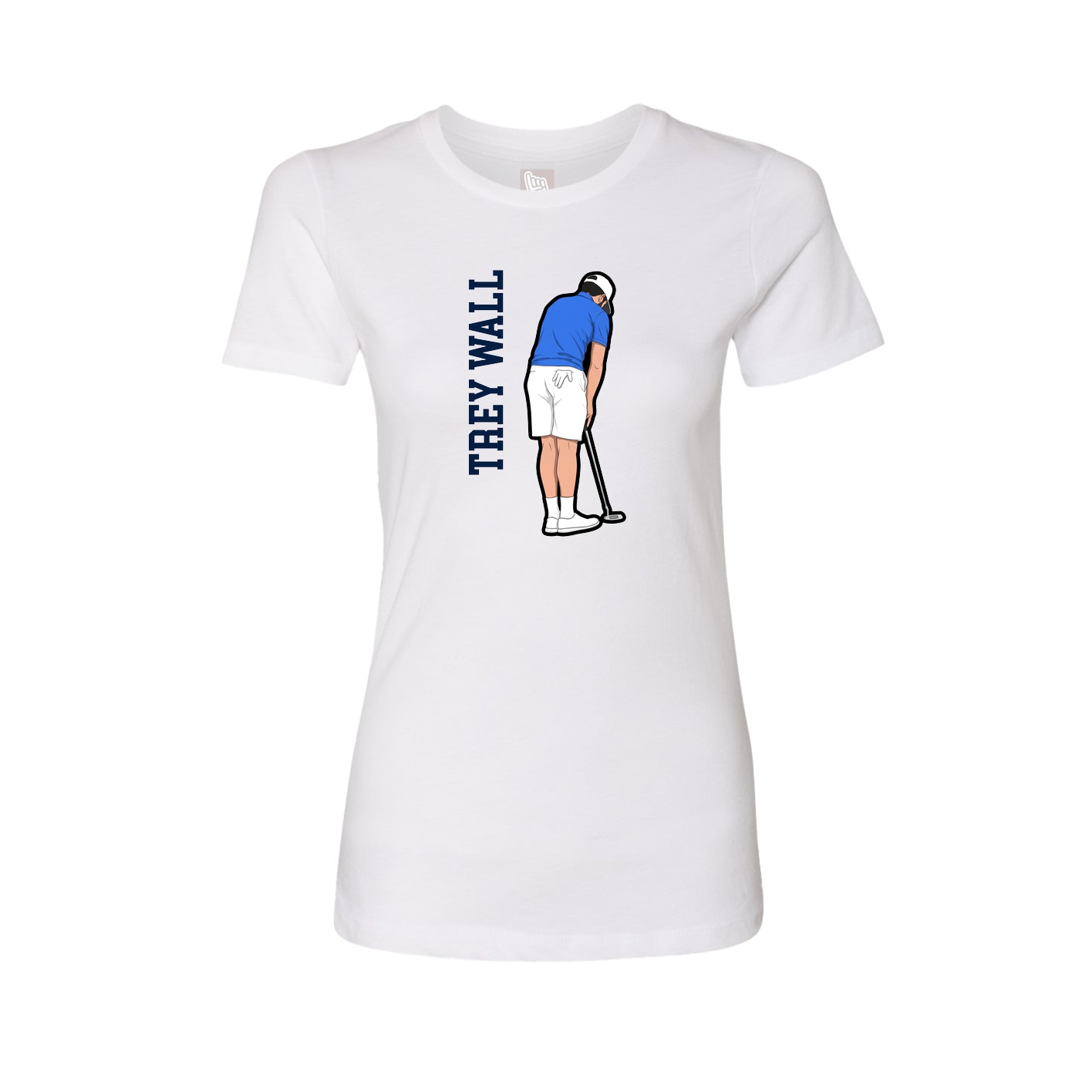 Fitted Women's Tee — Name Vertical in White
