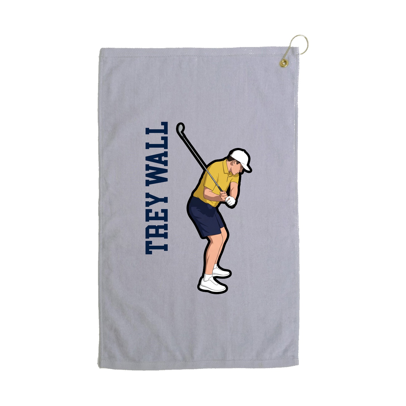 Golf Towel — Name Vertical in Grey