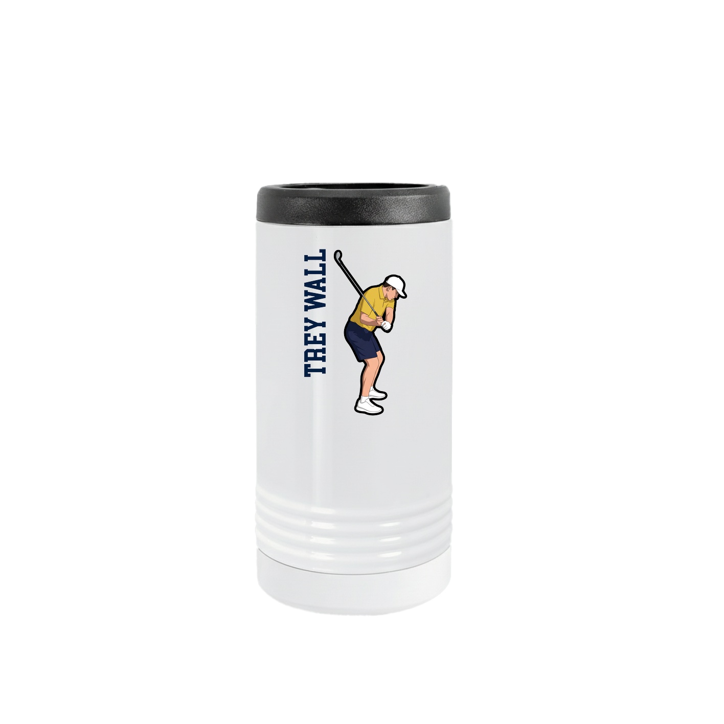 Slim Beverage Holder — Name Vertical in White