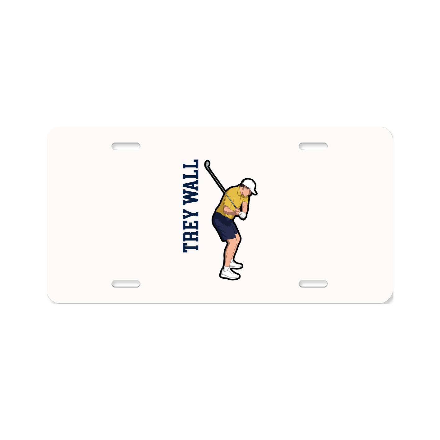 License Plate — Name Vertical in Classic