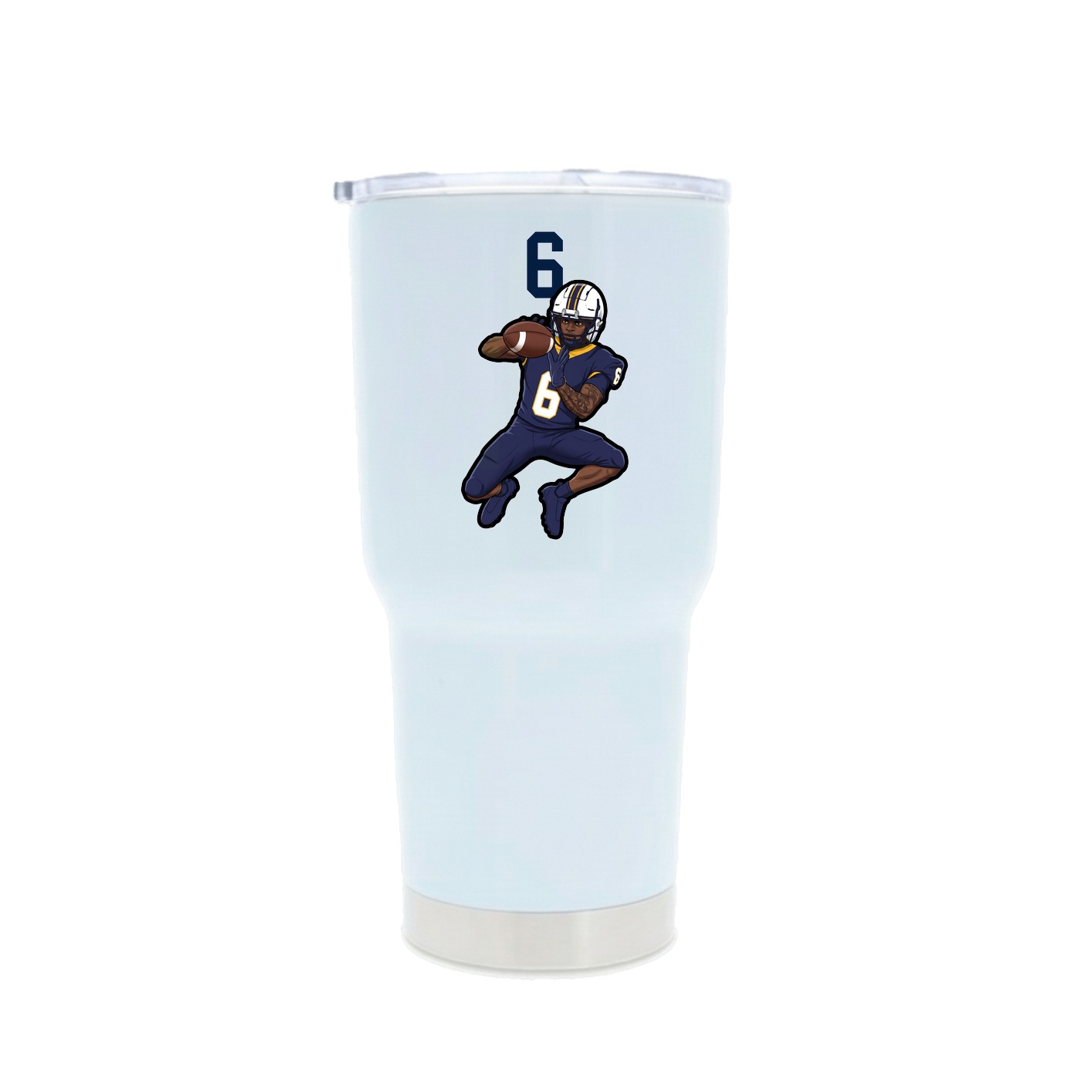 30oz Stainless Steel Tumbler — Number Top in White