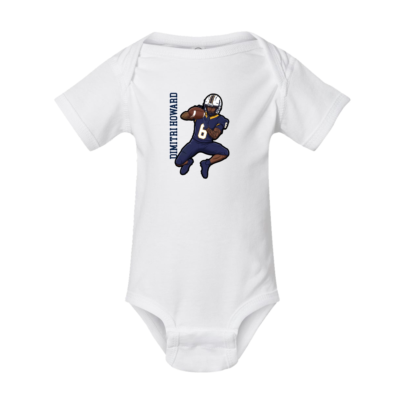 Baby Onesie — Name Vertical in White