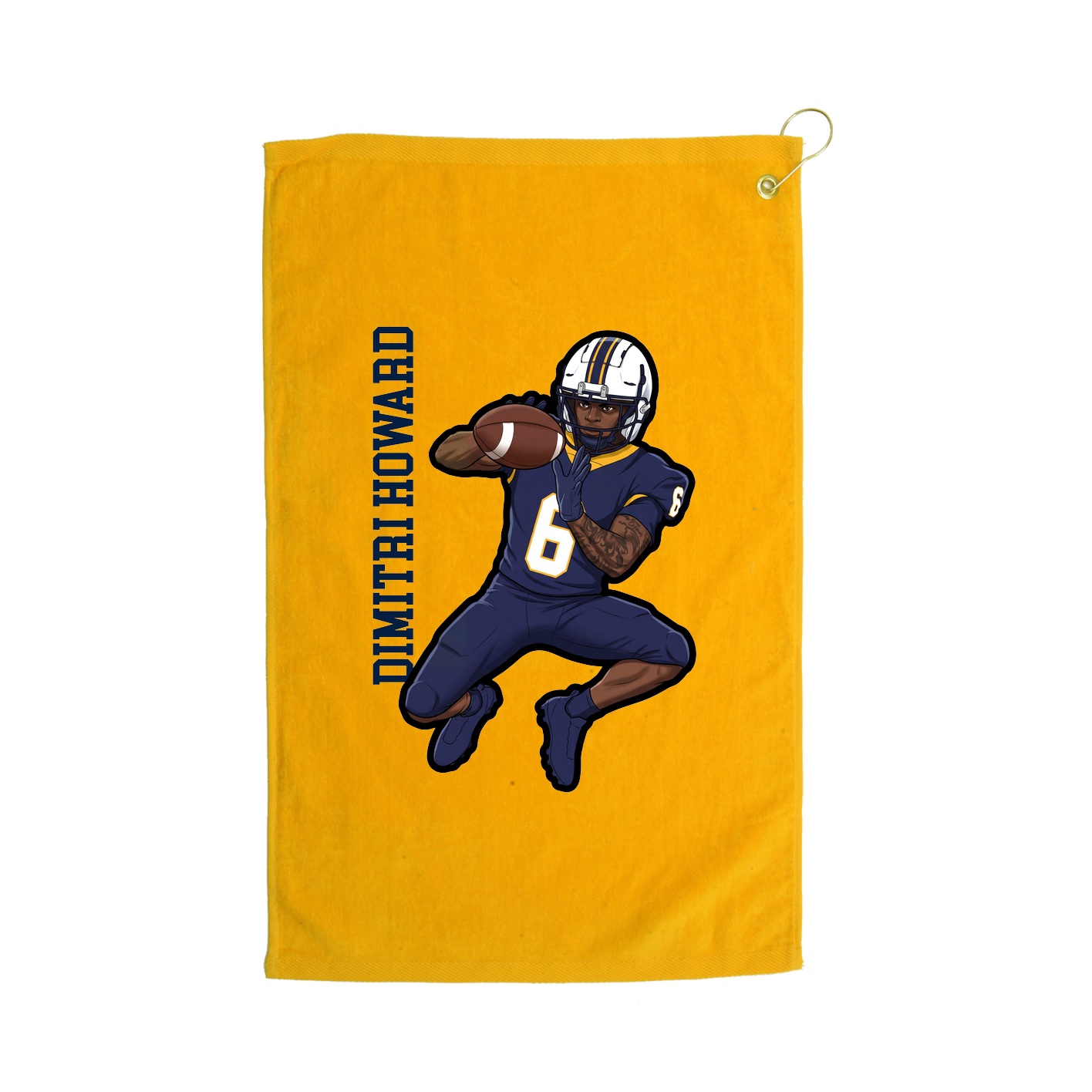Golf Towel — Name Vertical in Gold