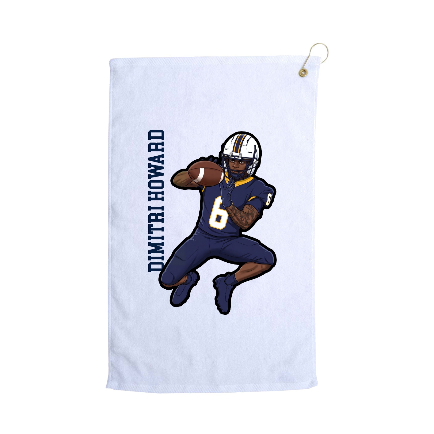 Golf Towel — Name Vertical in White