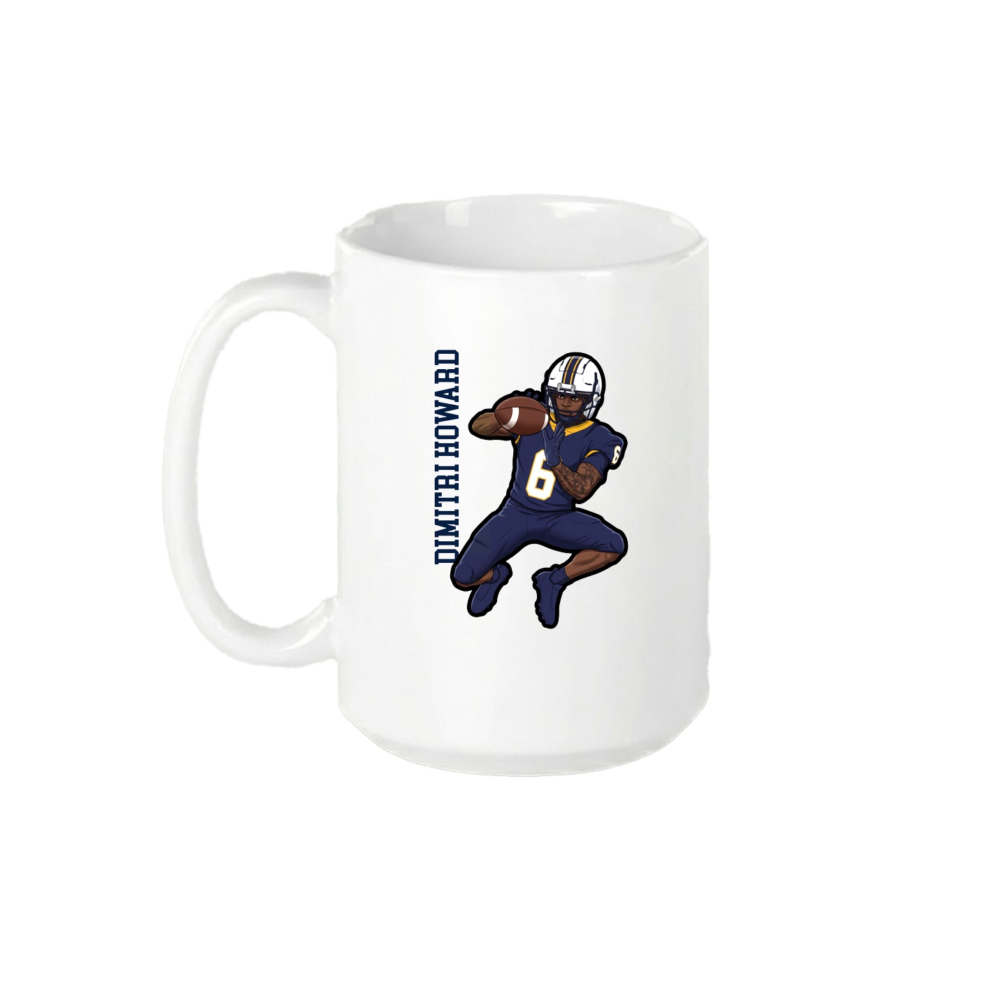 15oz Coffee Mug — Name Vertical in White