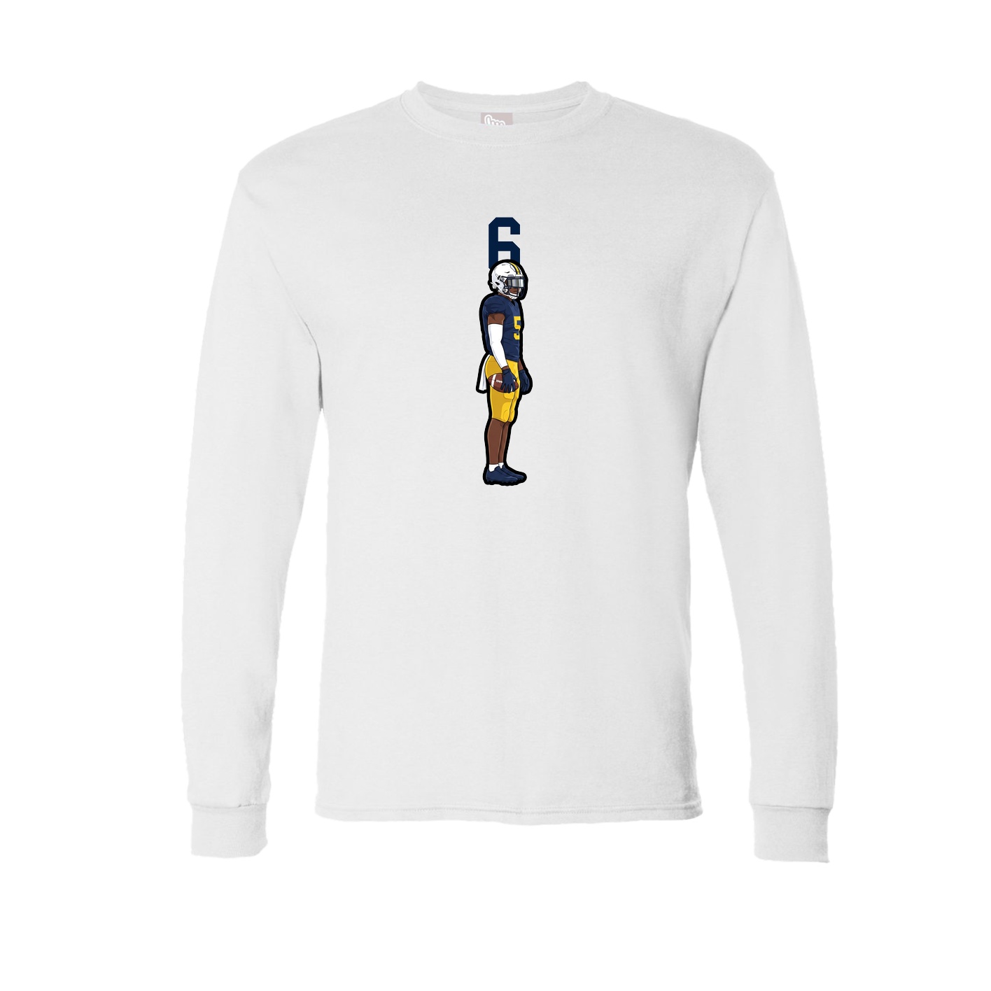 Long Sleeve Tee — Number Top in White