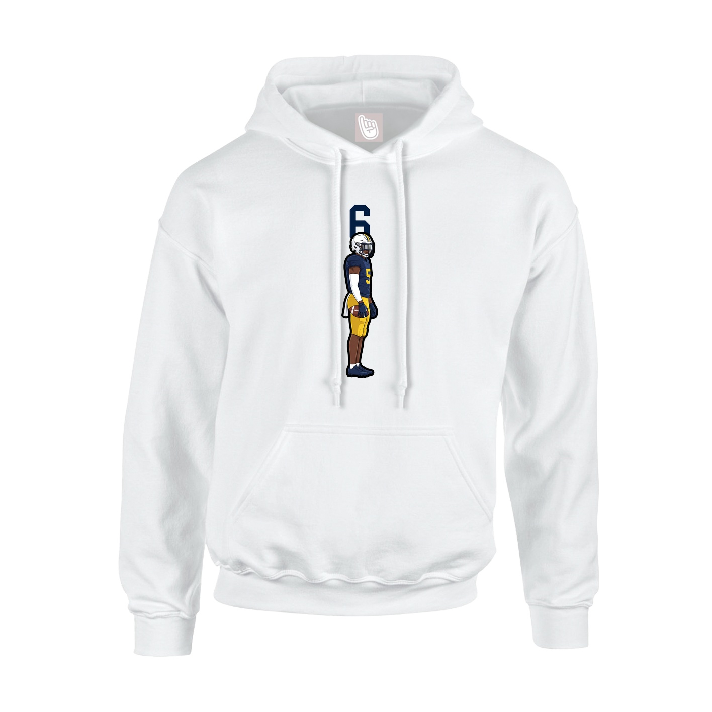 Youth Hoodie — Number Top in White