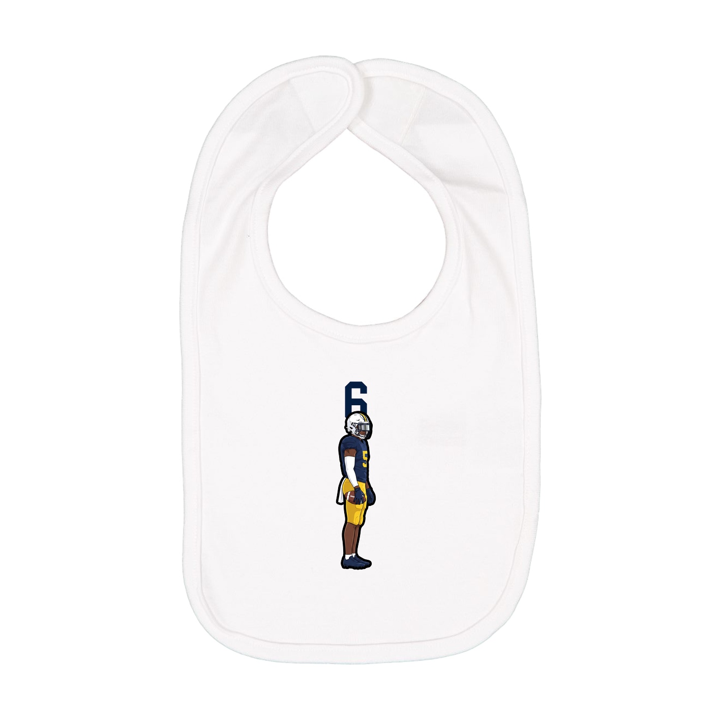 Infant Bib — Number Top in White