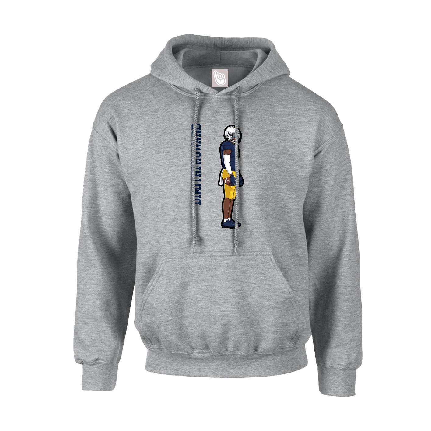 Hoodie — Name Vertical in Grey