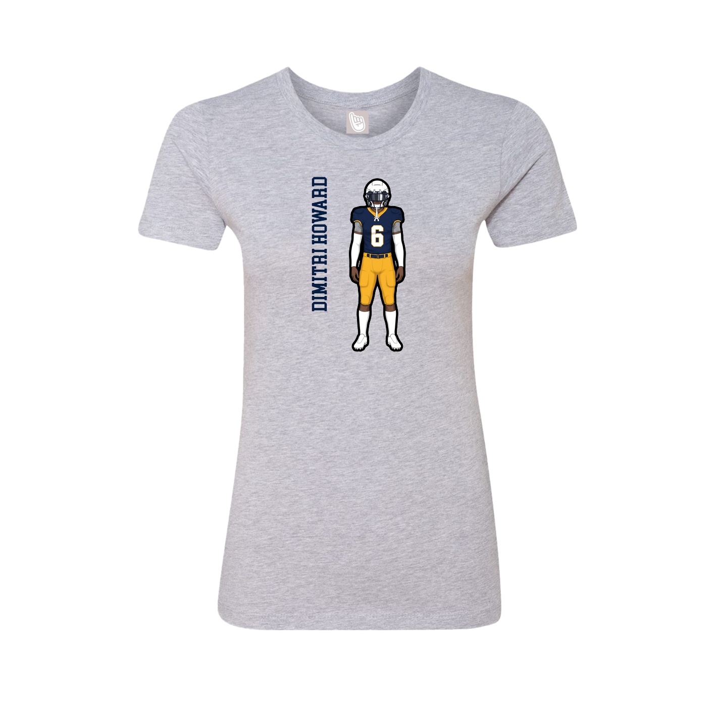 Womens Tee — Name Vertical in Grey