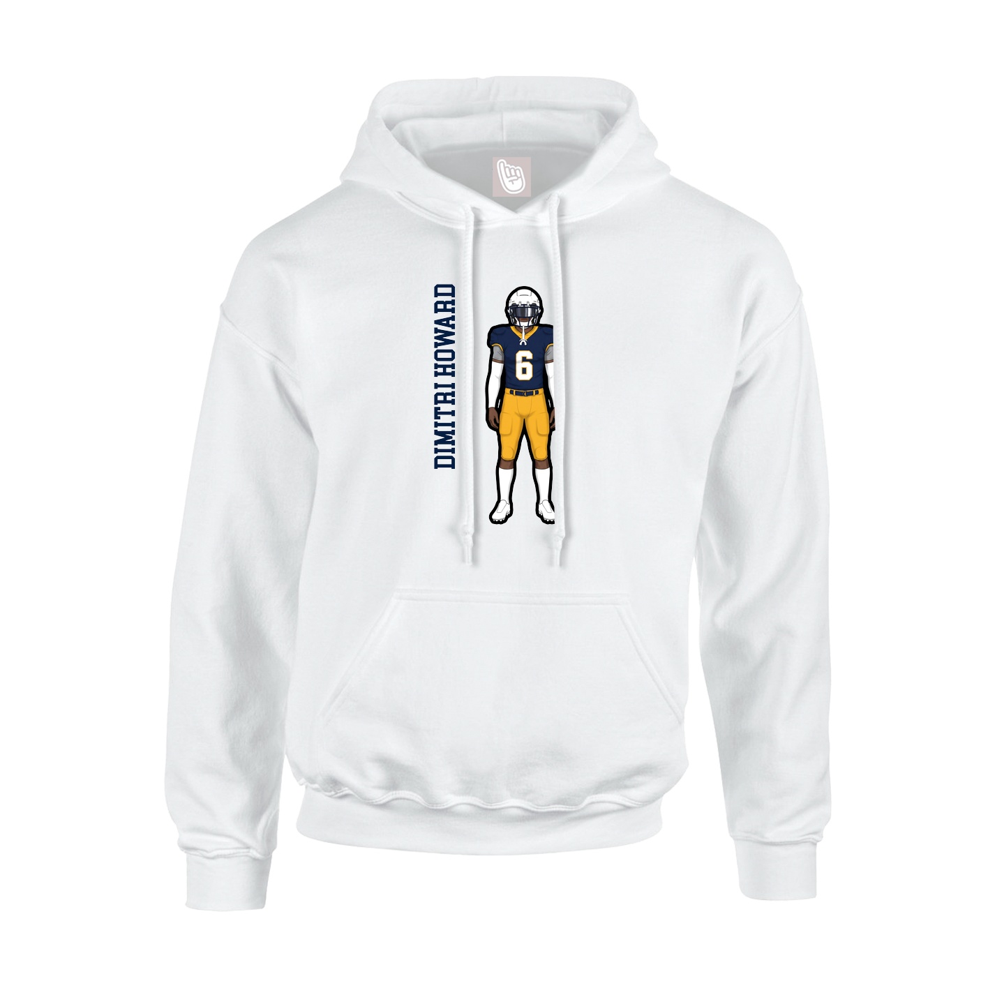 Hoodie — Name Vertical in White