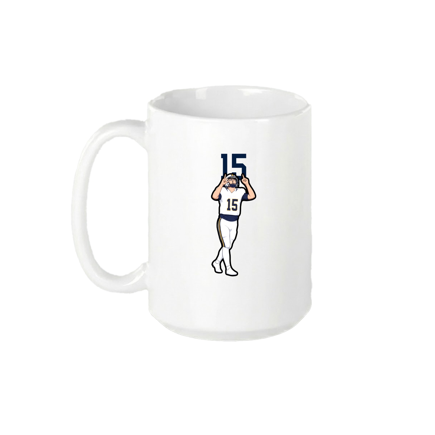 15oz Coffee Mug — Number Top in White
