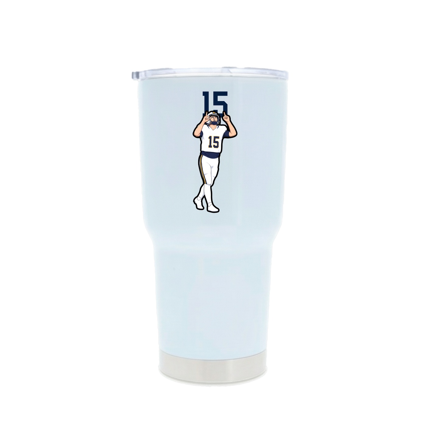 30oz Stainless Steel Tumbler — Number Top in White