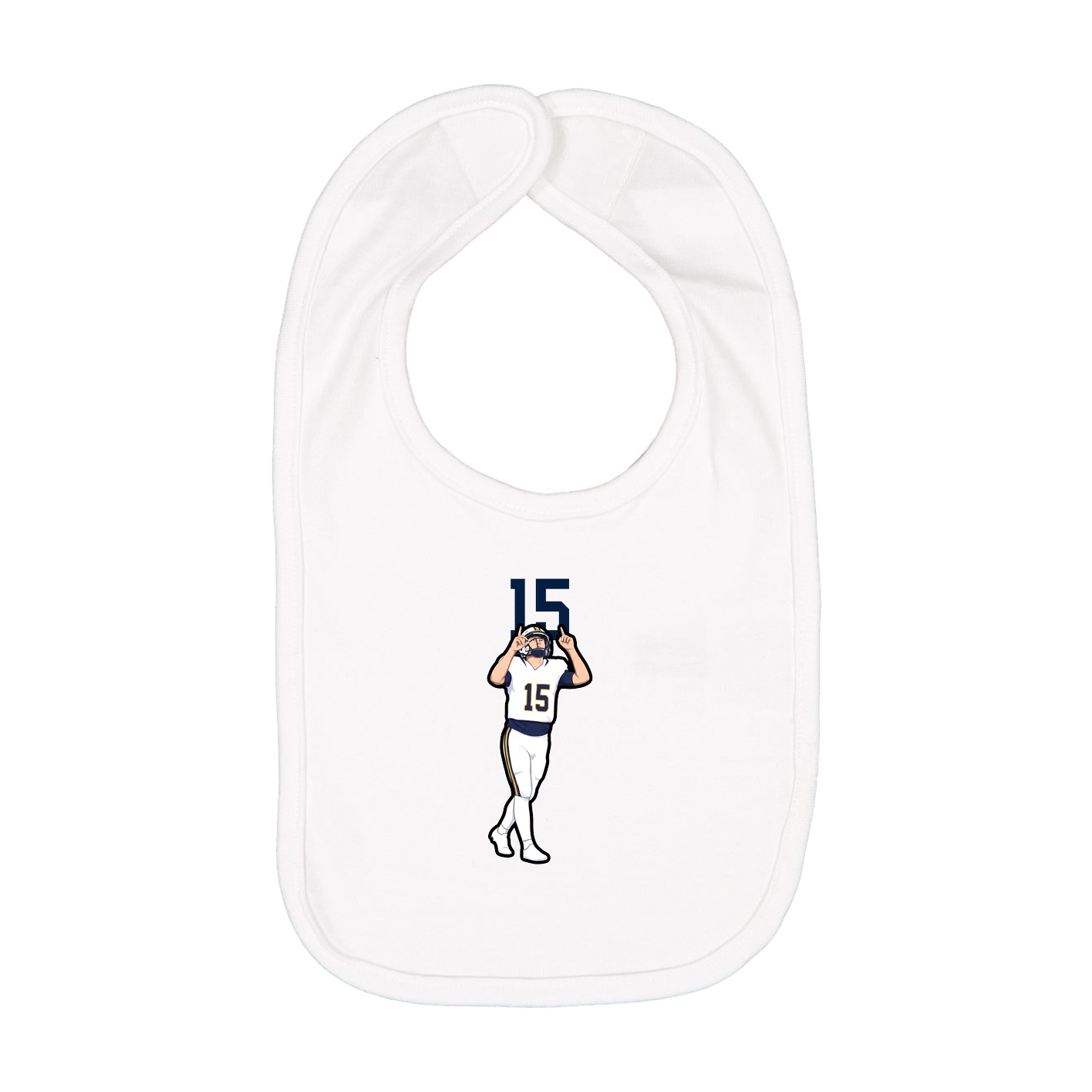 Infant Bib — Number Top in White