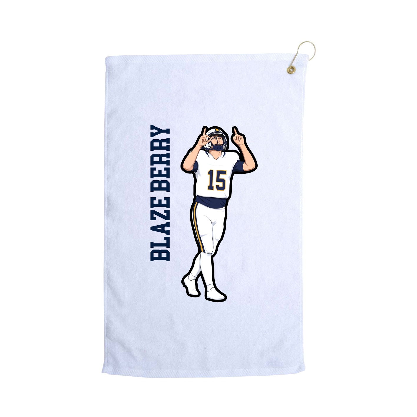 Golf Towel — Name Vertical in White