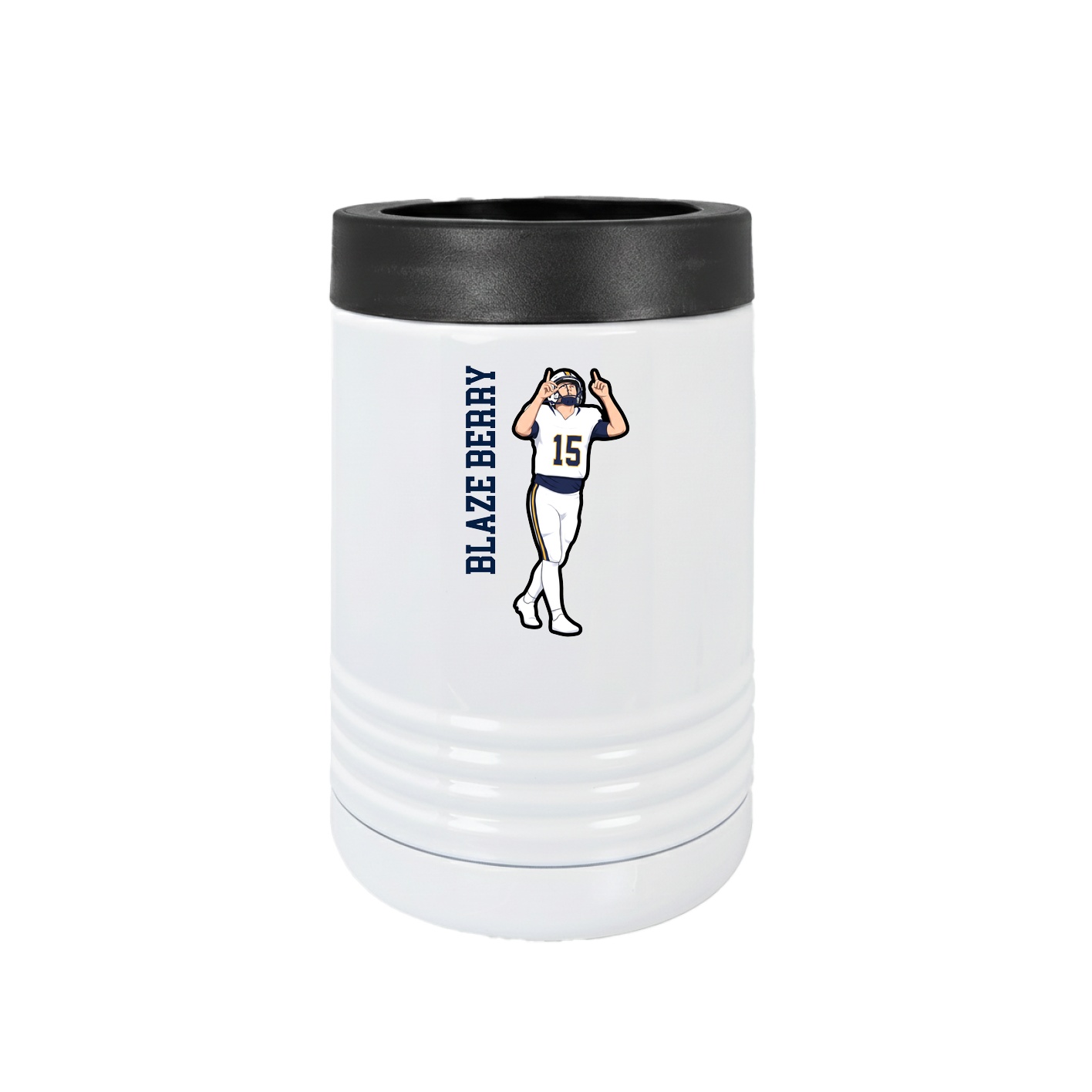 Beverage Holder — Name Vertical in White