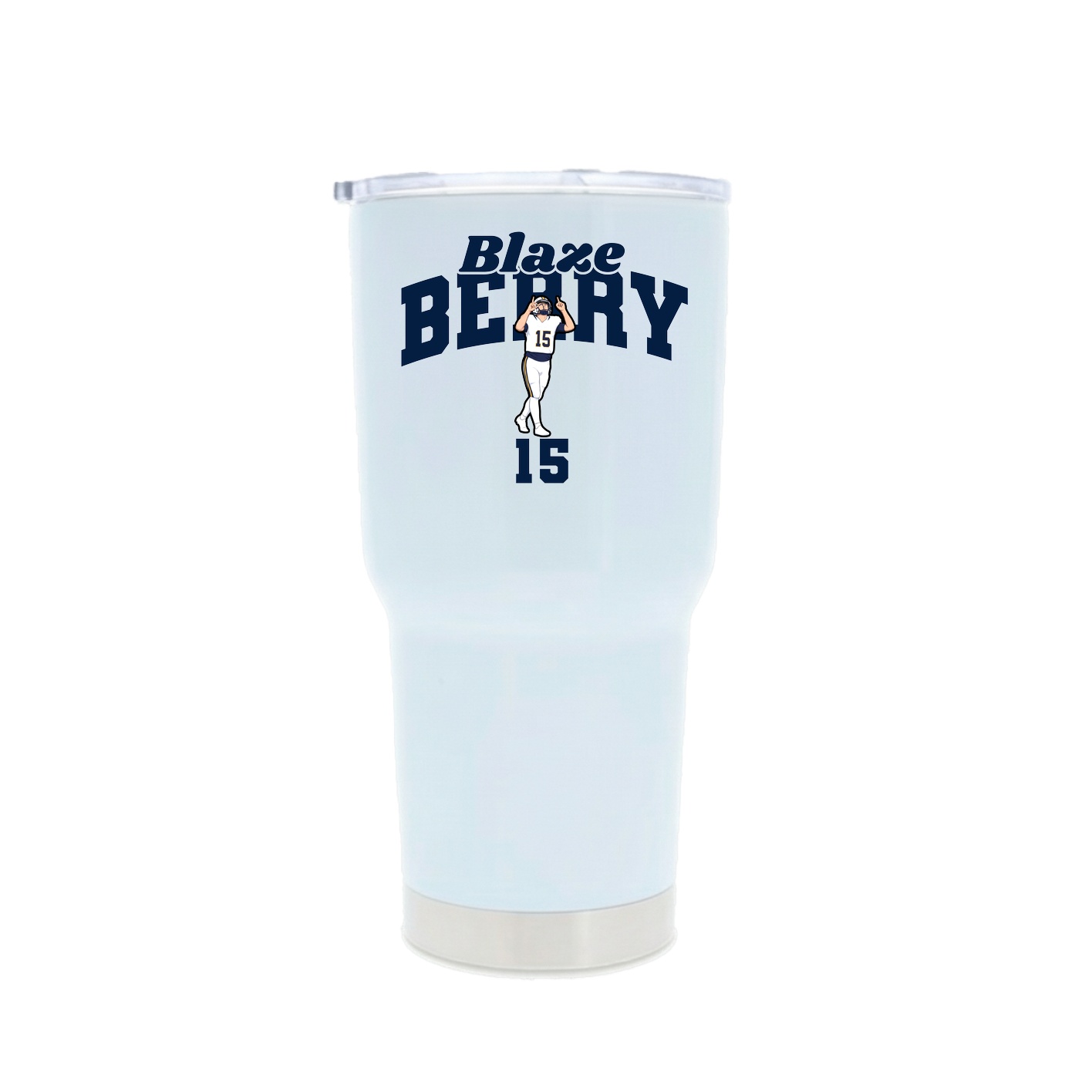 30oz Stainless Steel Tumbler — Signature Arch in White