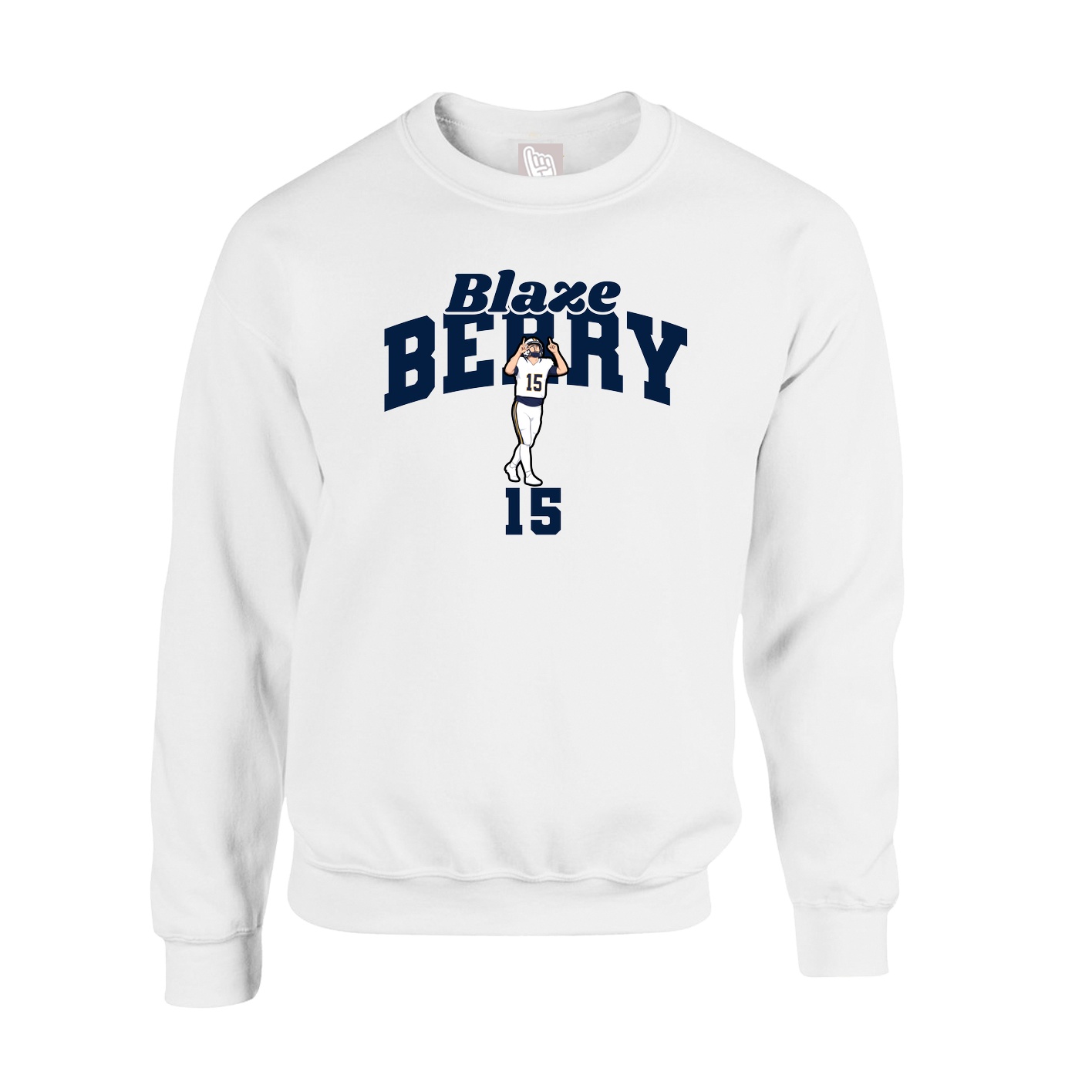 Fleece Crew — Signature Arch in White