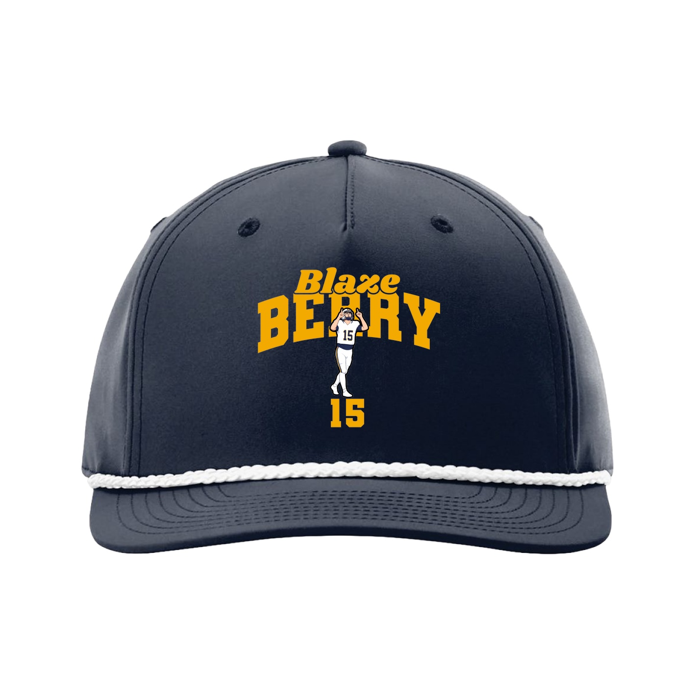 Five-Panel Classic Rope Cap — Signature Arch in Navy