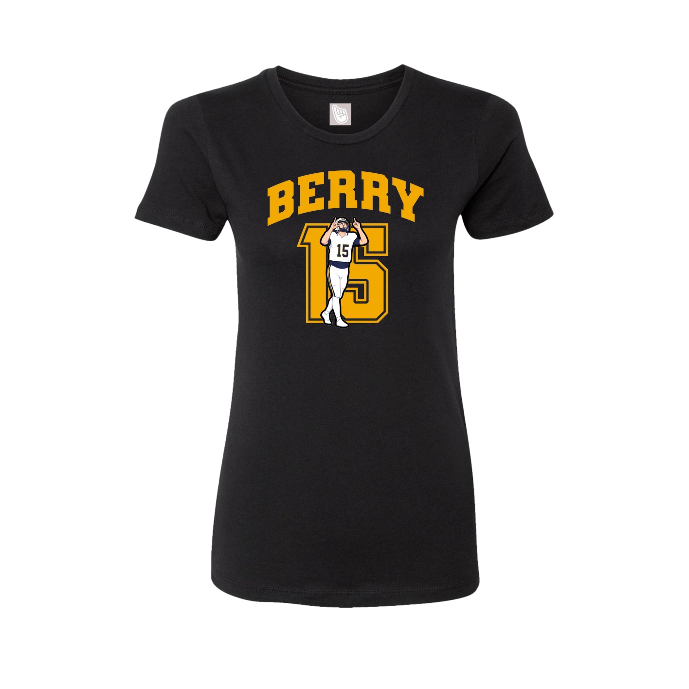 Fitted Women's Tee — Number in Black