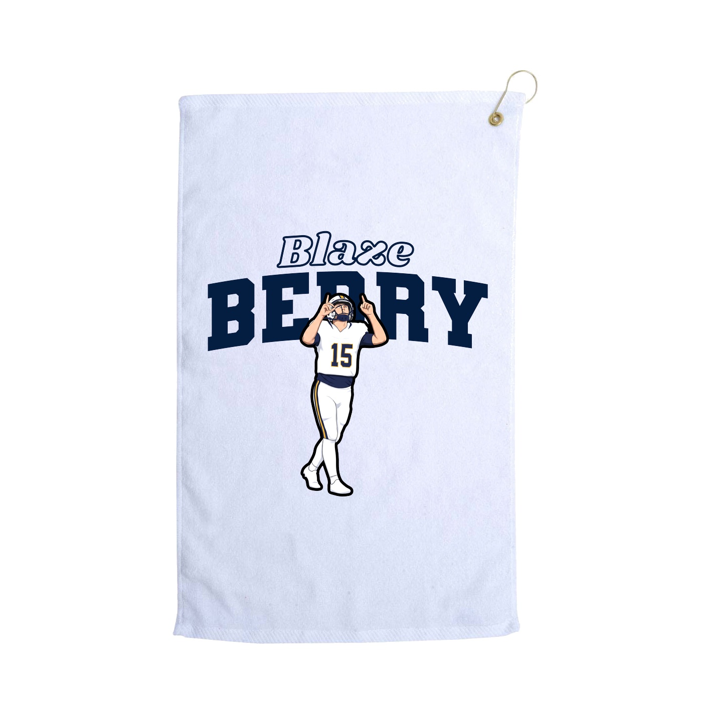 Golf Towel — Name Arch in White
