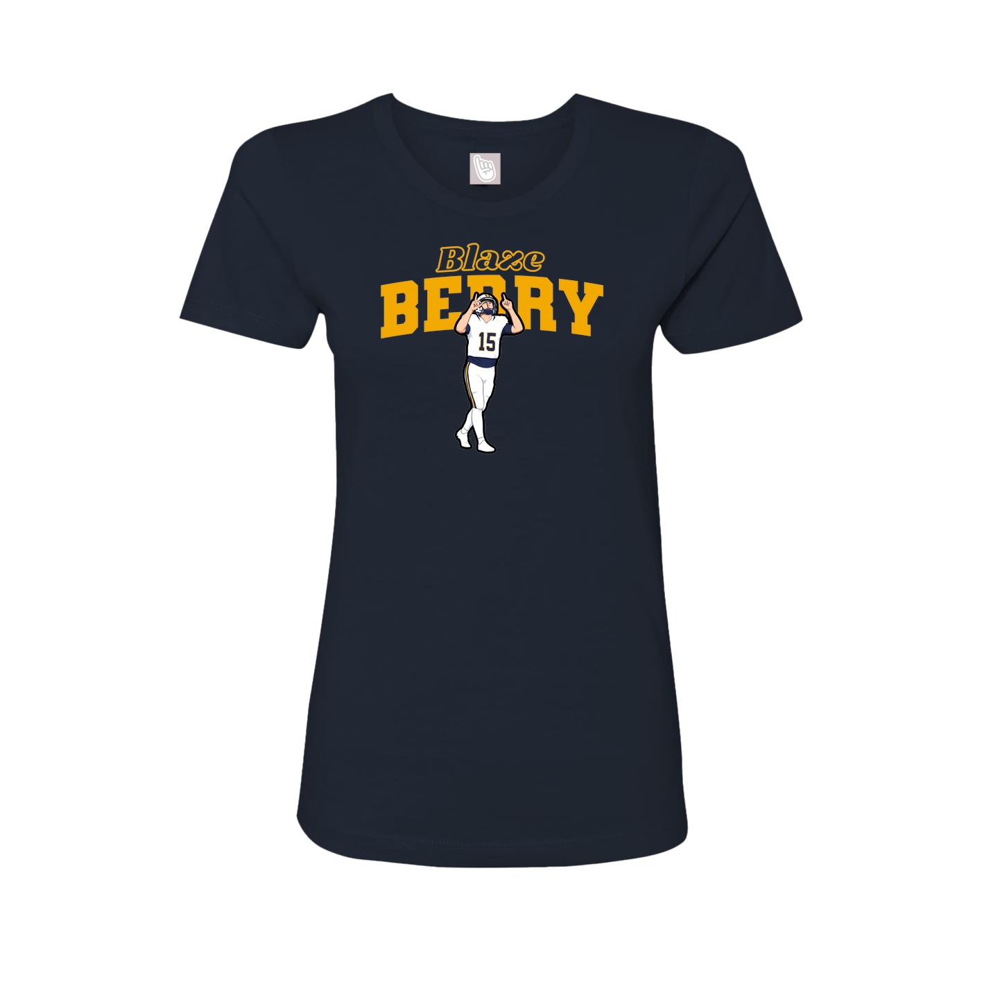 Fitted Women's Tee — Name Arch in Navy