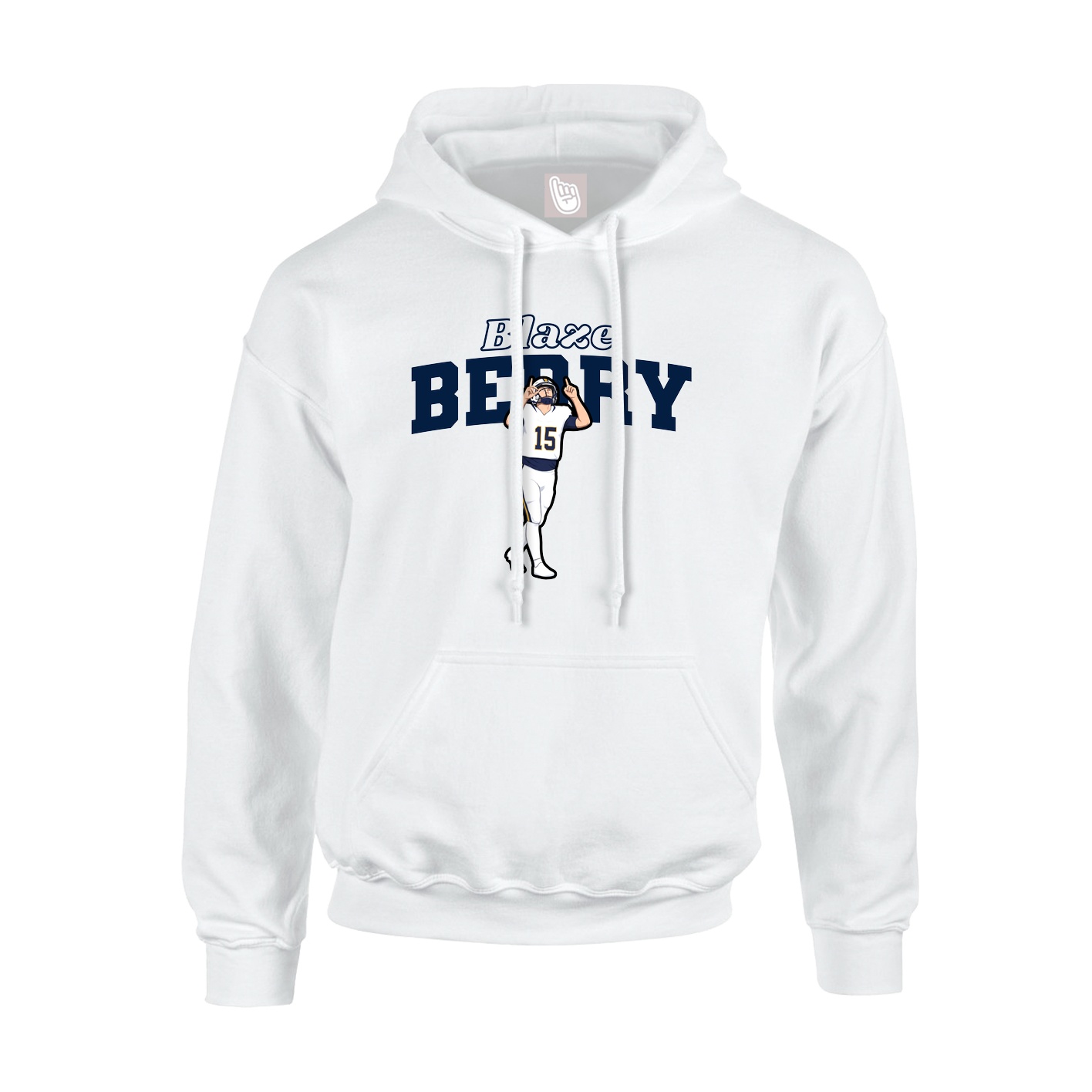 Youth Hoodie — Name Arch in White