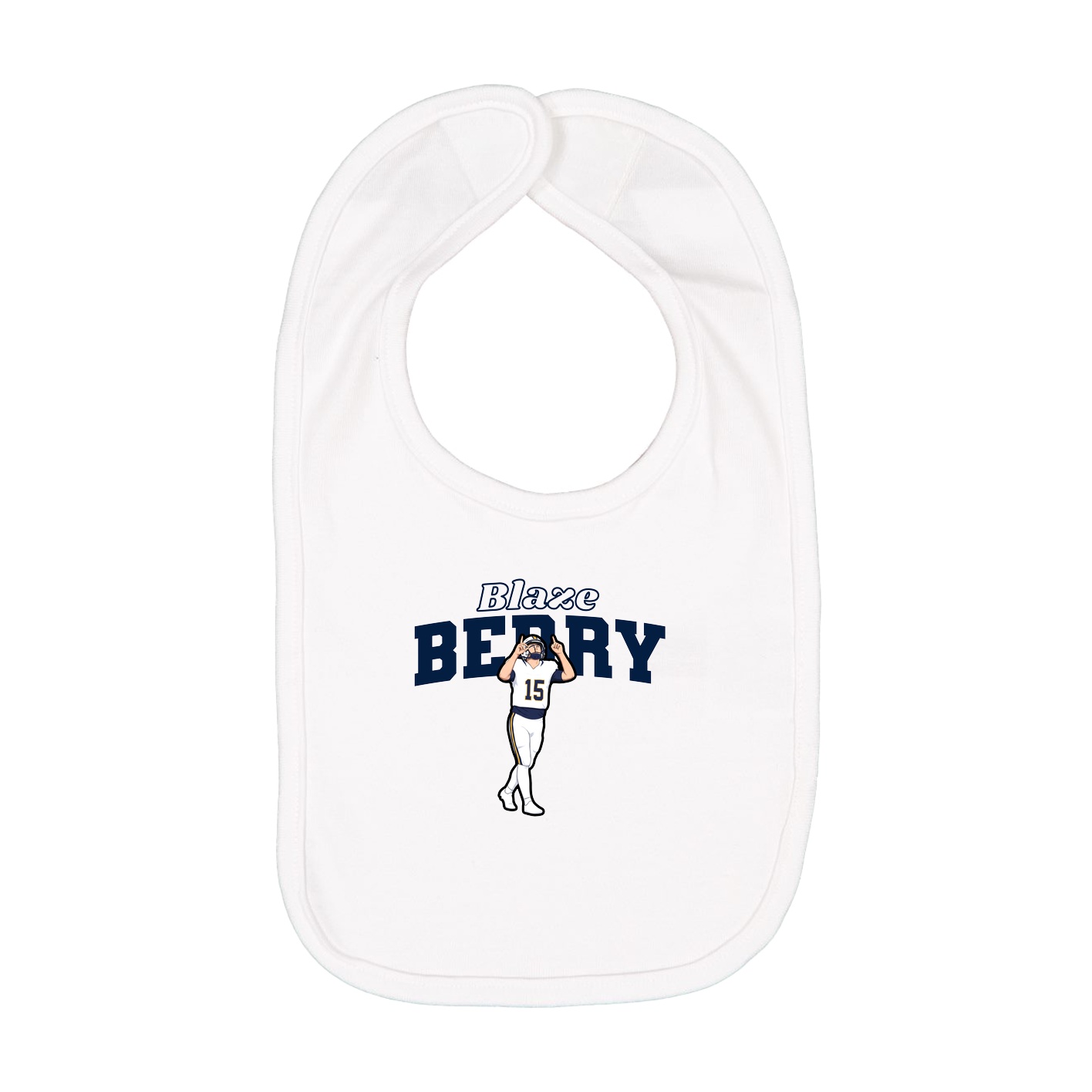 Infant Bib — Name Arch in White