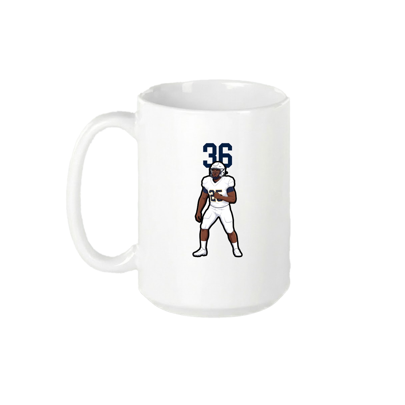 15oz Coffee Mug — Number Top in White